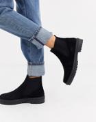 Office Archie Black Suede Flat Chelsea Ankle Boots