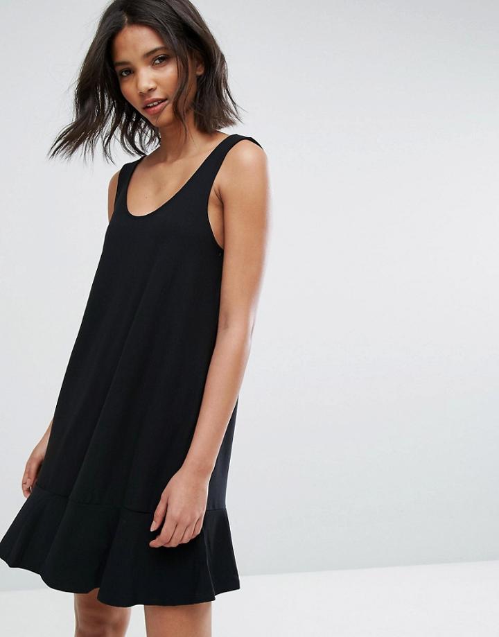 Mango Fluted Hem Dress - Black