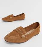 New Look Contrast Stitch Loafer In Tan