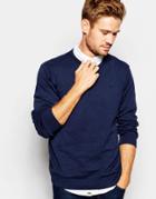 Blend Crew Knit Sweater Slim Fit In Navy - Navy
