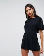 Adelyn Rae Karen Kimono Sleeve Romper - Black