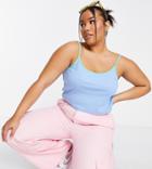 Collusion Plus Contrast Cami Top In Blue