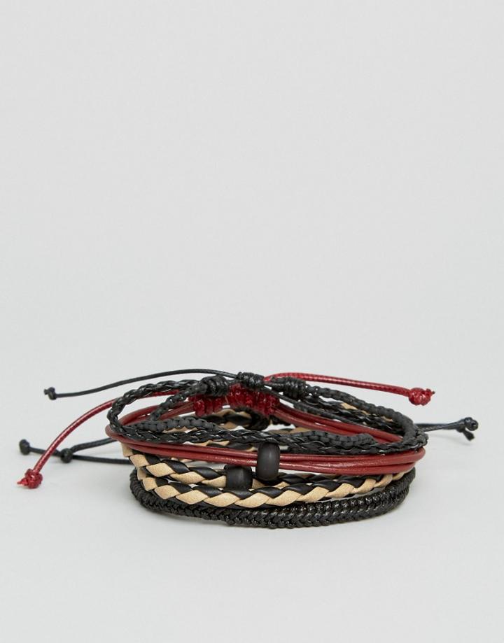 Aldo Braided Bracelets In 4 Pack - Multi