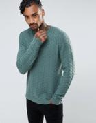 Asos Textured Sweater In Teal - Green