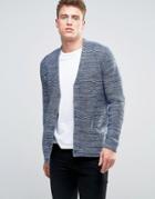 Esprit Knitted Cardigan In Mixed Yarn - Navy