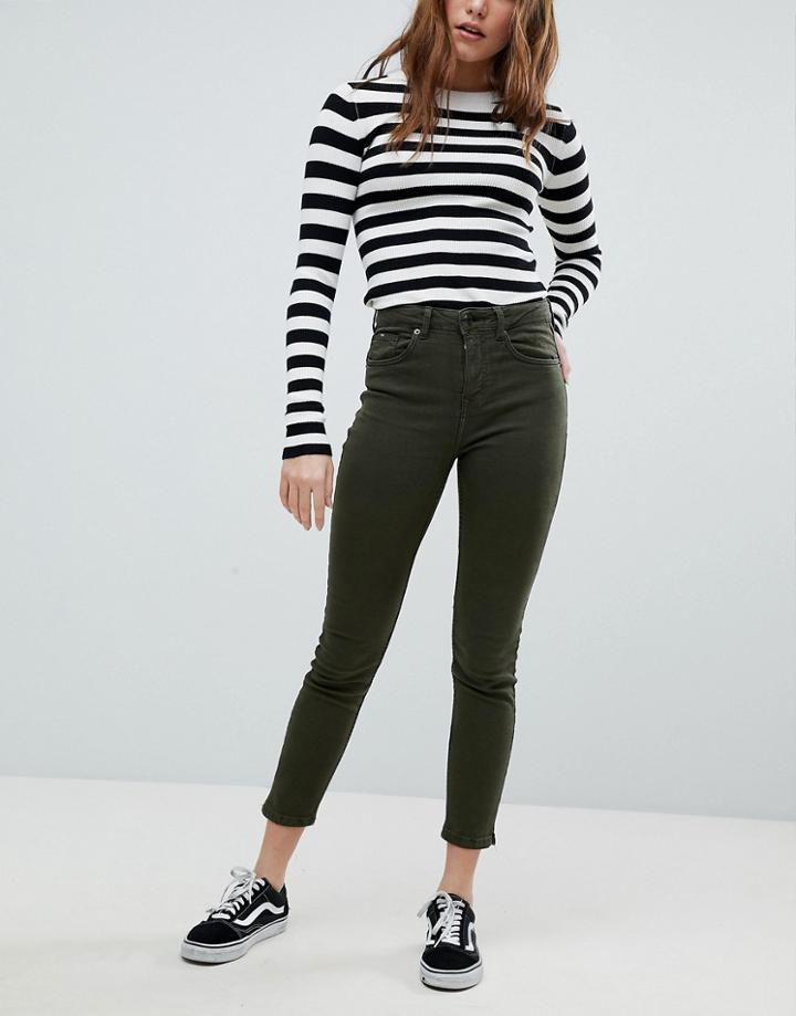 Bershka Denim High Waist Jean - Green