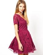 Asos Gothic Cutaway Skater Dress - Burgundy