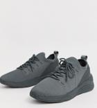 Asos Design Wide Fit Sneakers In Gray Mesh - Gray