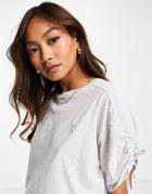 River Island Hybrid Shirting Back T-shirt In Gray-grey