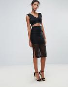New Look Mesh Midi Skirt - Black