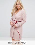 Alice & You Wrap Front Long Sleeve Dress In Lace - Pink