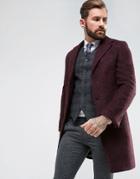 Gianni Feraud Boucle Classic Single Breasted Overcoat - Red