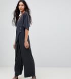 Asos Tall Minimal Jumpsuit With Hook And Eye Detail - Black