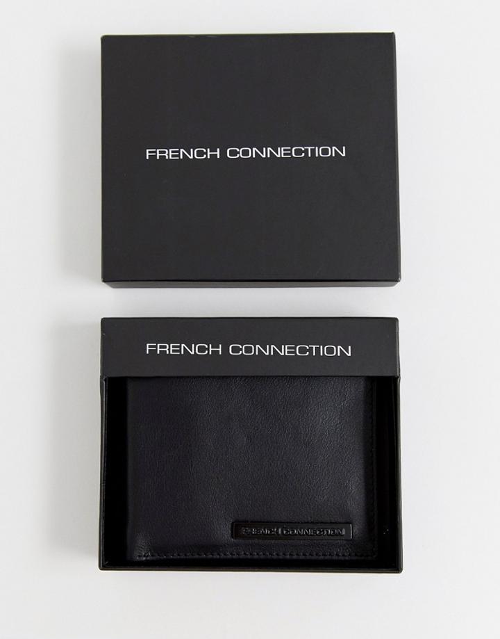 French Connection Metal Bar Wallet In Black