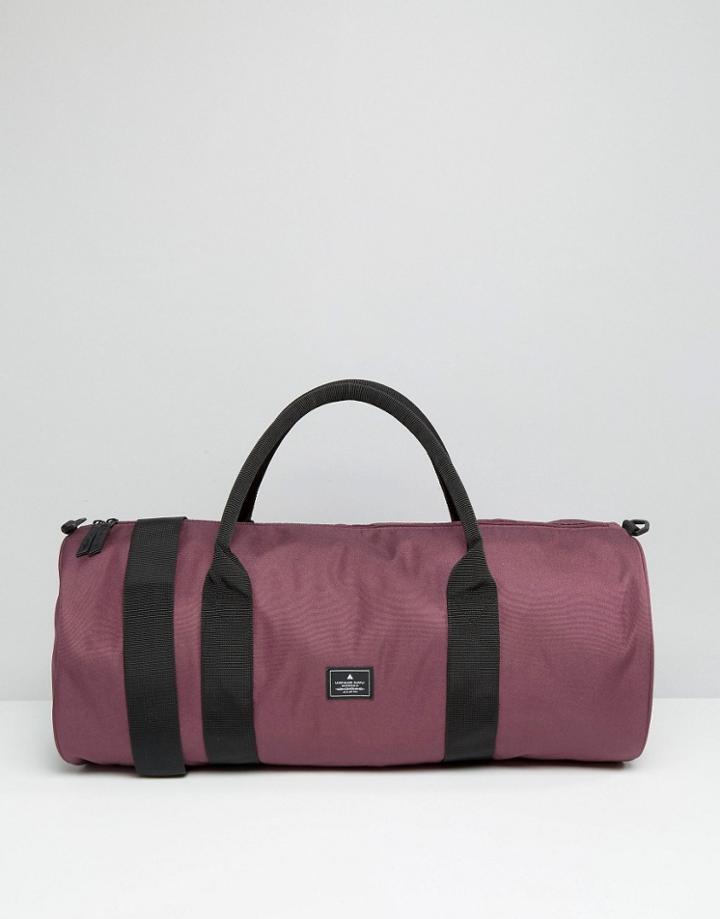 Asos Barrel Bag In Burgundy With Patch - Red
