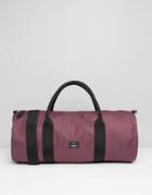 Asos Barrel Bag In Burgundy With Patch - Red