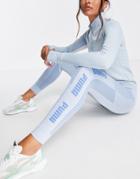 Puma Evo Knit Seamless Leggings In Dusty Blue-blues