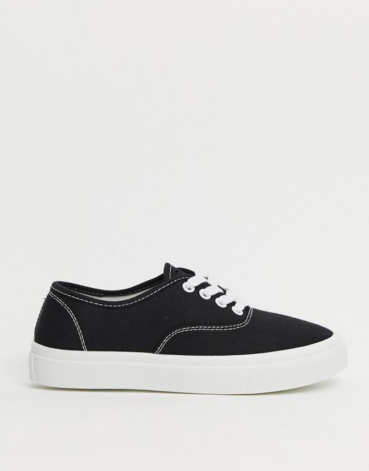 Rubi Jamie Lace Up Plimsolls In Black