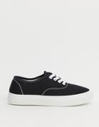Rubi Jamie Lace Up Plimsolls In Black
