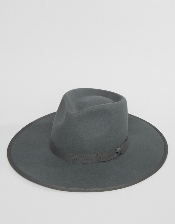 Brixton Homestead Fedora Hat - Gray