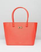Ted Baker Curved Bow Large Zip Shopper - Orange