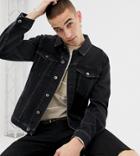 Heart & Dagger Skinny Denim Jacket In Washed Black
