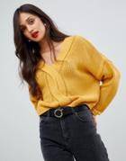 Ax Paris Cable Knit Sweater - Yellow