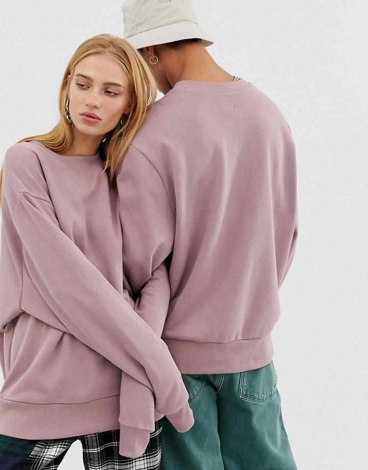 Collusion Unisex Sweatshirt In Dusky Pink - Pink