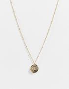 Designb London Water Sign Zodiac Necklace In Gold