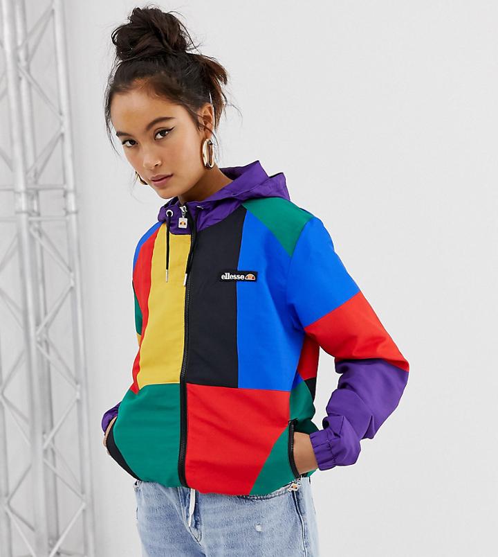 Ellesse Hooded Jacket With Chest Logo In Color Block Exclusive To Asos - Multi