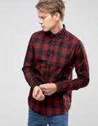 Only & Sons Button Down Check Shirt - Red
