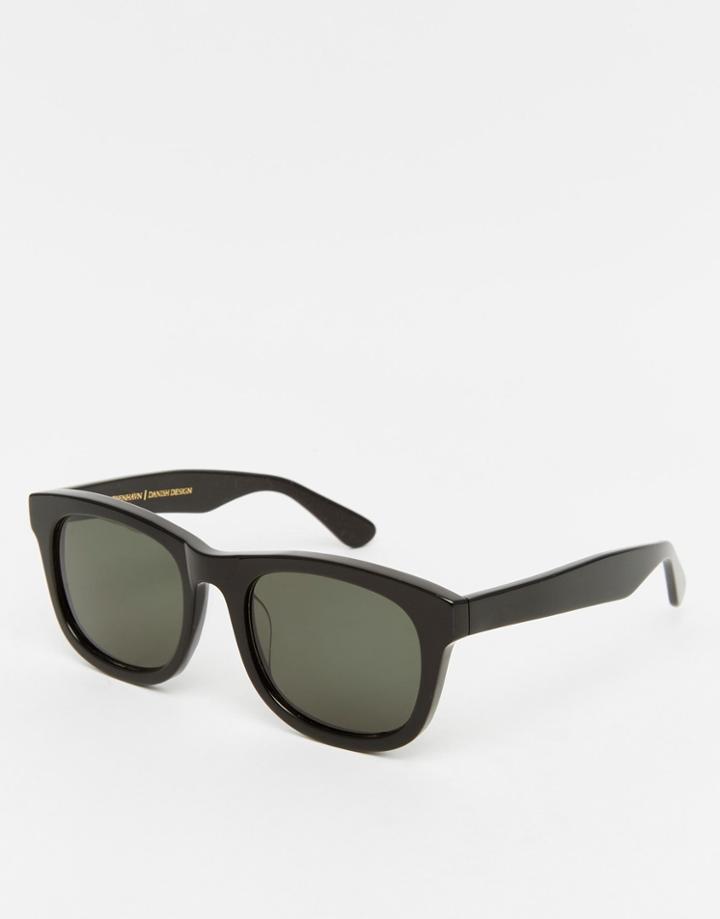Han Kjobenhavn Wolfgang Square Sunglasses In Black - Black