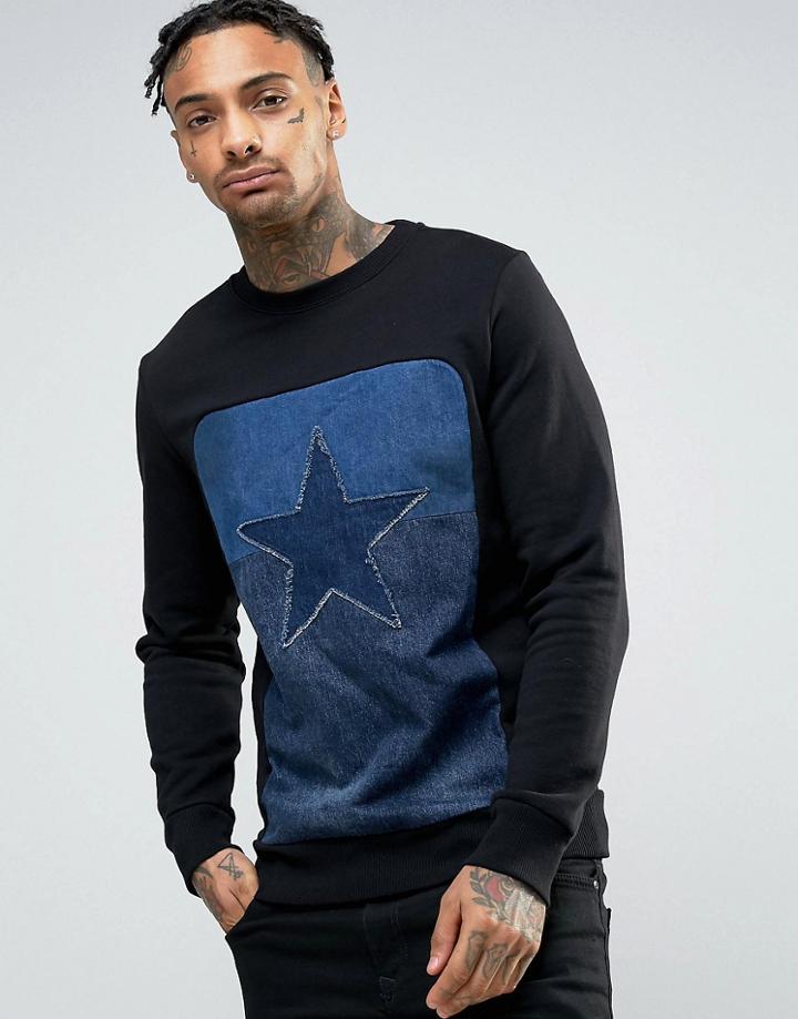 Diesel David Denim Star Sweatshirt - Black