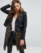 Vero Moda Real Leather Biker Jacket - Black