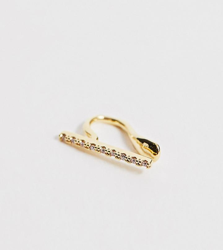 Astrid & Miyu 18k Gold Pave Ear Cuff