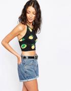 Motel Folly Strappy Crop Top - Yellow