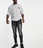 Soul Star Tall Skinny Moto Jeans In Black