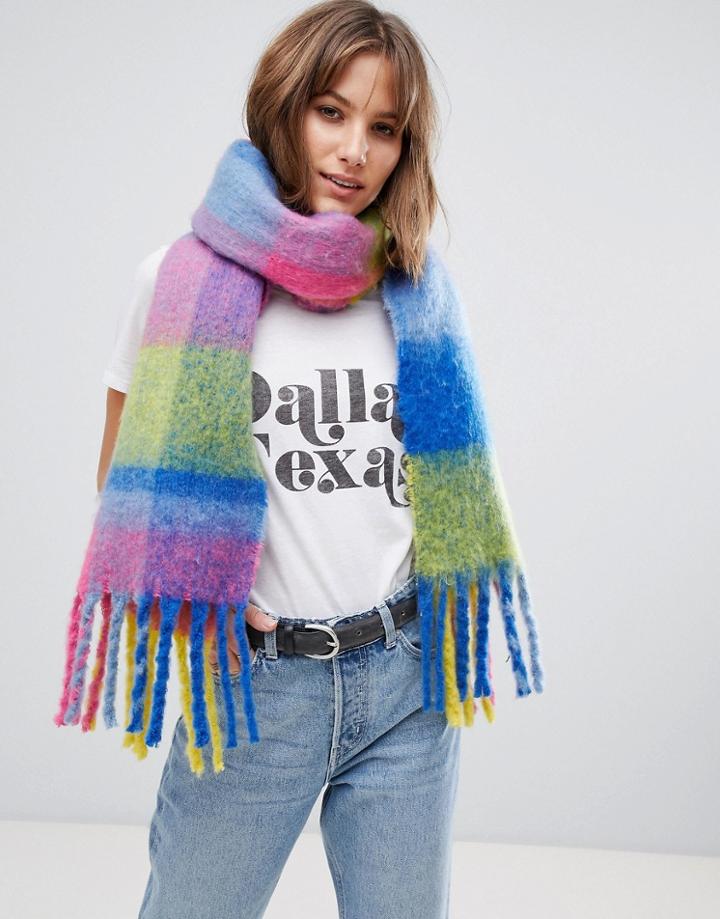 Esprit Multi Checked Chunky Scarf - Multi