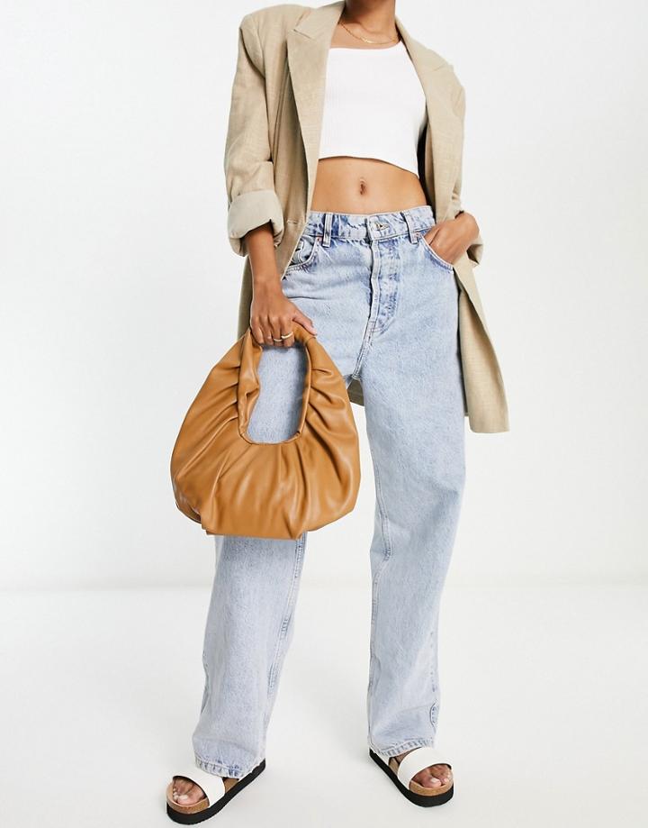 Truffle Collection Ruched Shoulder Bag In Brown