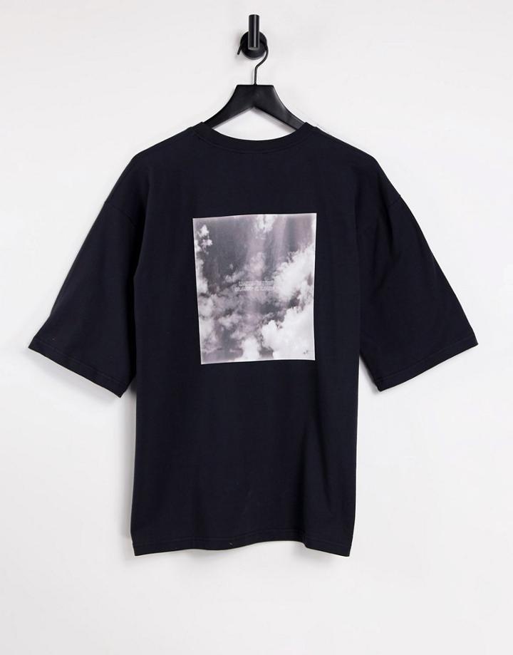 Public Desire Oversized Graphic Tee In Black-grey