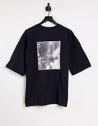 Public Desire Oversized Graphic Tee In Black-grey