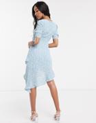 Pretty Darling Asymmetric Floral Tea Dress-multi