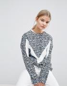 Max & Co Sweat Top In Leopard Print - Blue