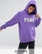 Puma Skate Hoodie With Large Logo In Purple Exclusive To Asos - Purple