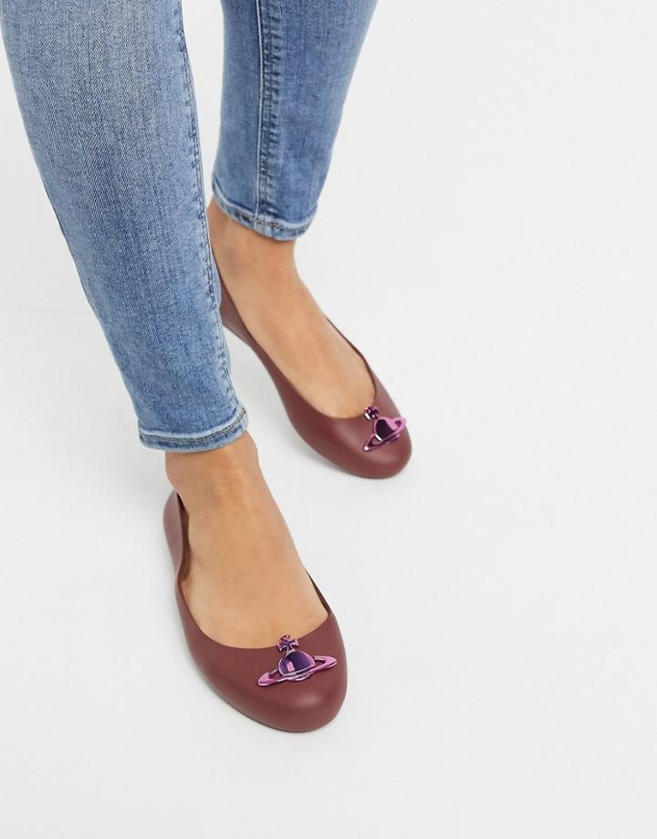 Vivienne Westwood For Melissa Orb Ballet In Plum-purple