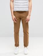Pull & Bear Slim 5 Pocket Jeans In Camel - Beige