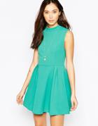 Wal G Skater Dress With High Neck - Mint
