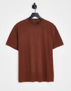 Asos Design Relaxed Fit T-shirt In Dark Brown