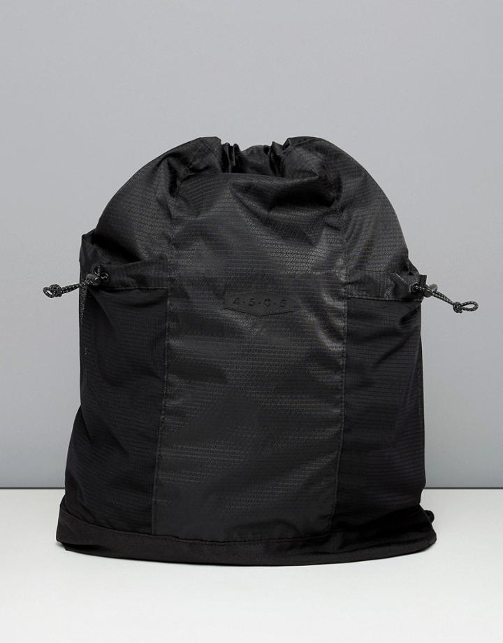 Asos 4505 Drawstring Bag With Mesh Side Pockets - Black