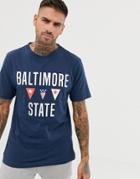 Pull & Bear T-shirt With Varsity Print In Navy - Blue